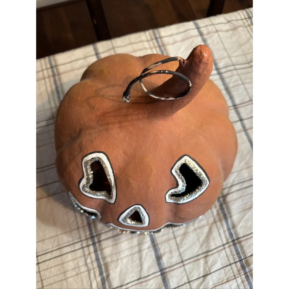 Pottery Barn Kids Halloween Luminary Jackolantern‎ Pumpkin Paper Mache Retired